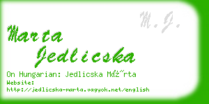 marta jedlicska business card